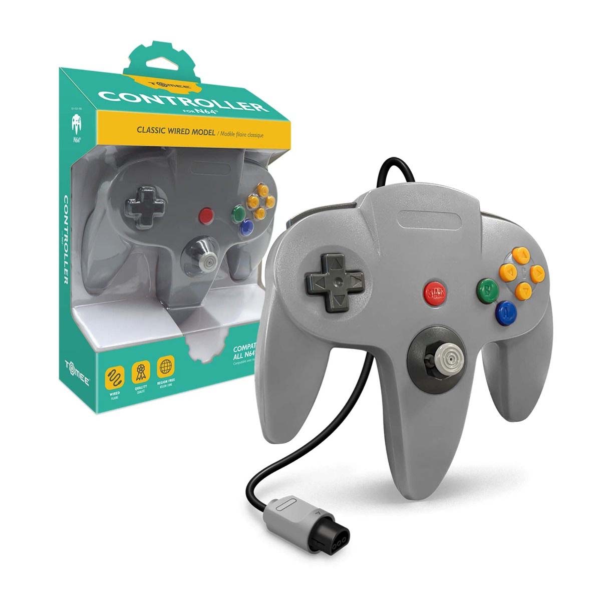 Tomee Wired N64 Controller Gray - N64