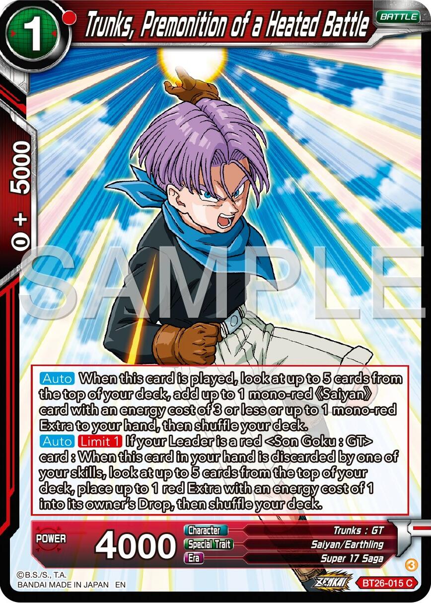 Trunks, Premonition of a Heated Battle (BT26-015) [Ultimate Advent]