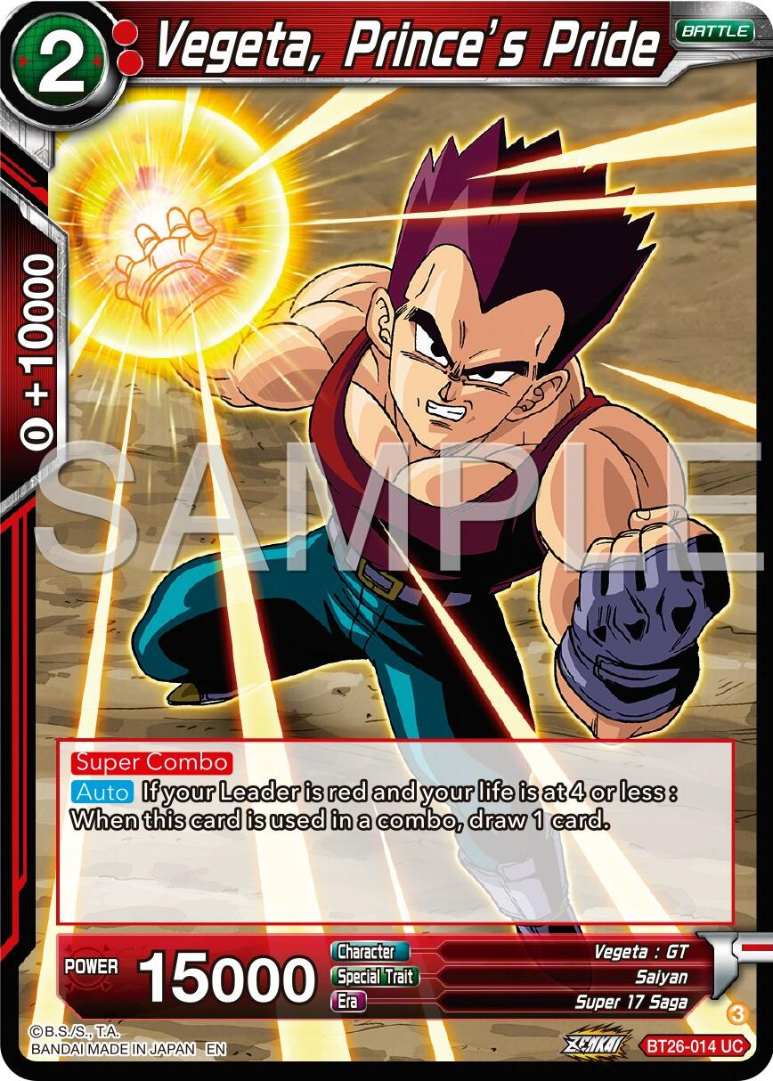 Vegeta, Prince's Pride (BT26-014) [Ultimate Advent]