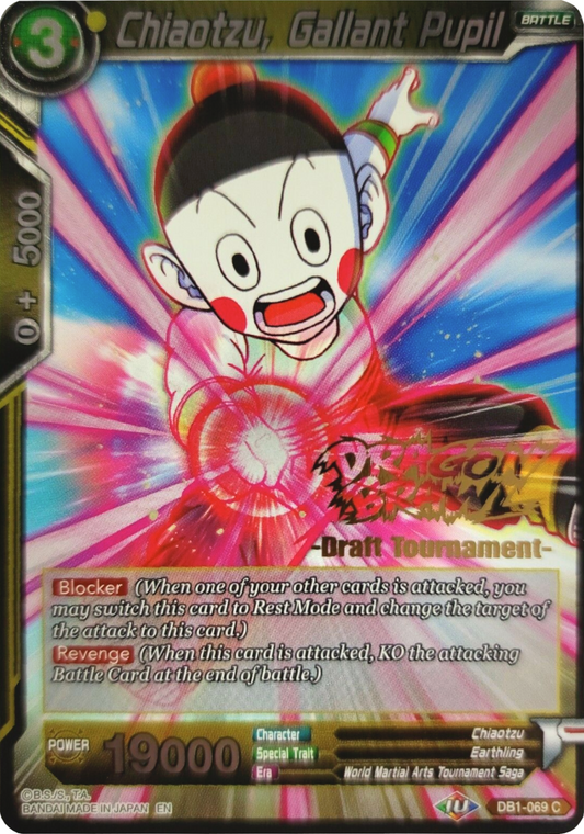 Chiaotzu, Gallant Pupil (Dragon Brawl Draft Tournament Gold Stamped) (DB1-069) [Promotion Cards]