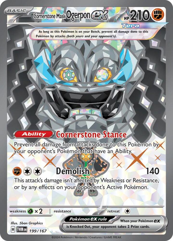 Cornerstone Mask Ogerpon ex #199 - Pokemon Twilight Masquerade