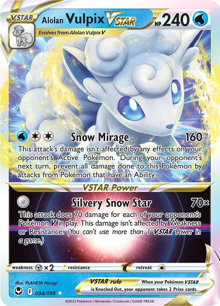 Alolan Vulpix VSTAR #34 - Pokemon Silver Tempest