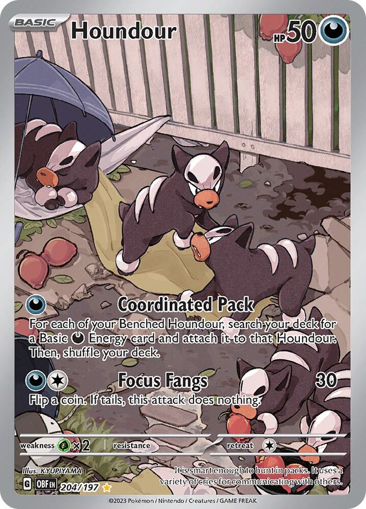 Houndour #204 - Pokemon Obsidian Flames