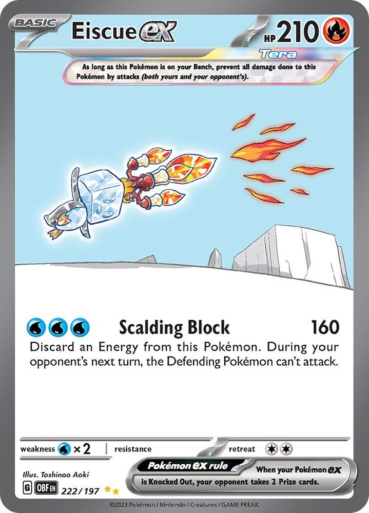 Eiscue ex #222 - Pokemon Obsidian Flames