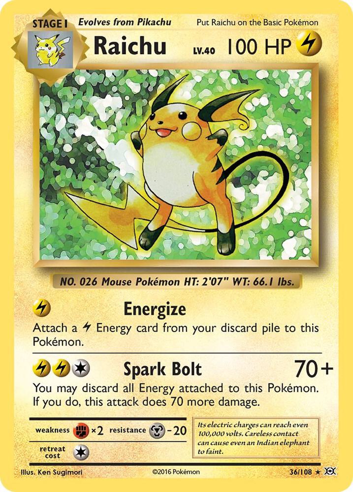 Raichu [Holo] #36 - Pokemon Evolutions