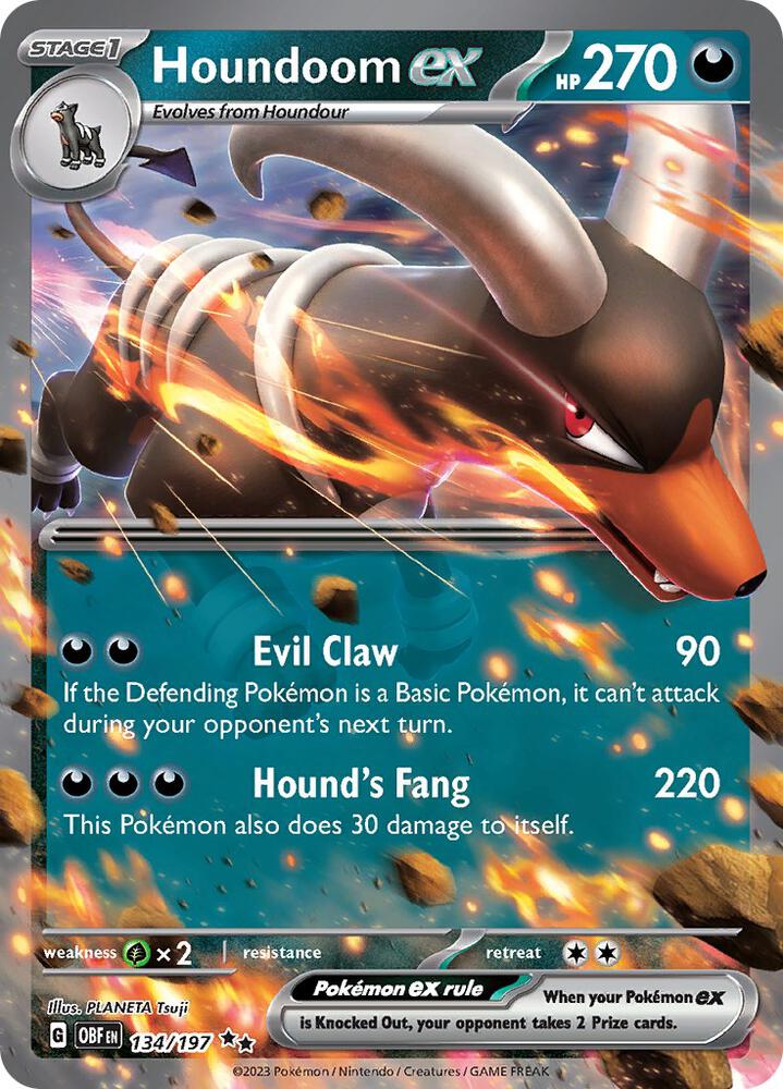 Houndoom ex #134 - Pokemon Obsidian Flames