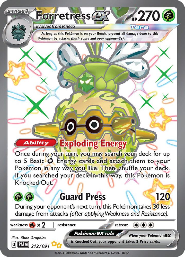 Forretress ex #212 - Pokemon Paldean Fates