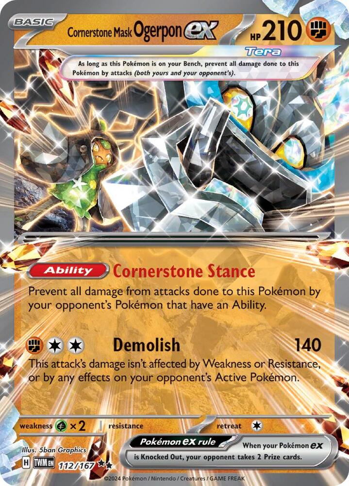 Cornerstone Mask Ogerpon ex #112 - Pokemon Twilight Masquerade