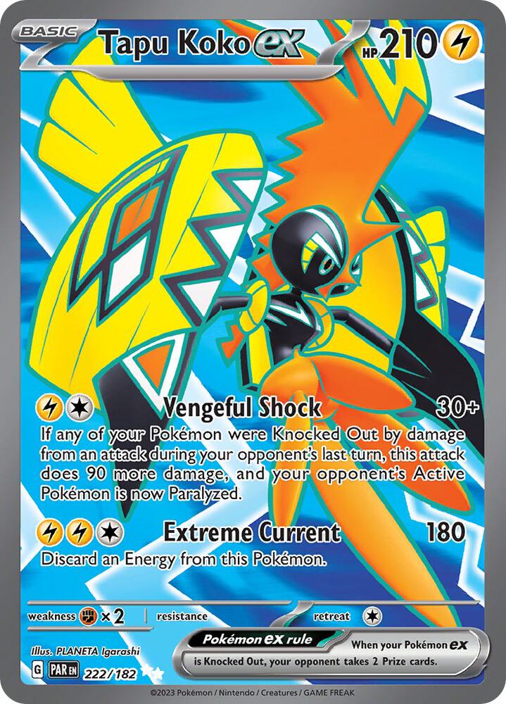 Tapu Koko ex #222 - Pokemon Paradox Rift