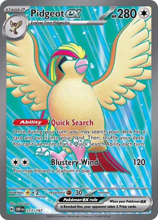 Pidgeot ex #217 - Pokemon Obsidian Flames