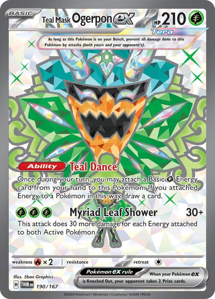 Teal Mask Ogerpon ex #190 - Pokemon Twilight Masquerade