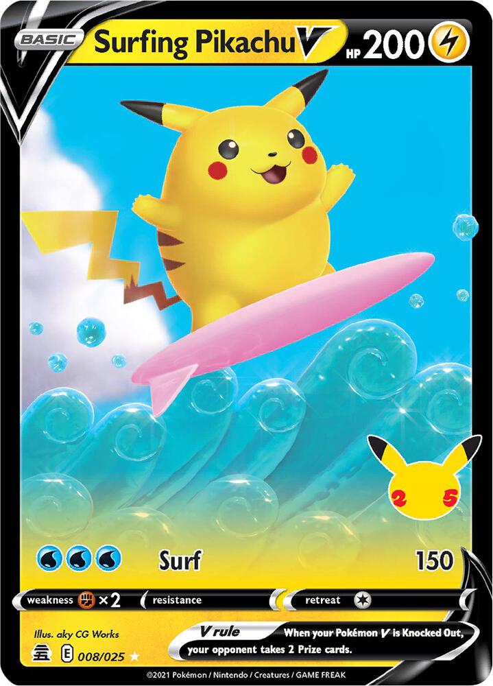 Surfing Pikachu V #8 - Pokemon Celebrations